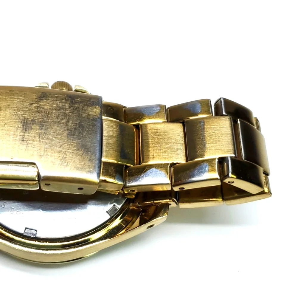 Fossil Watch ES2421 Gold Steel  Wristband Crystal Bezel White Face Multi